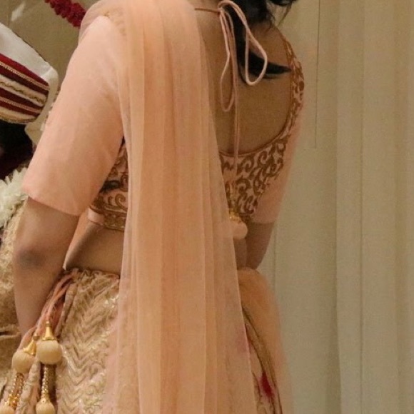 Peach lengha indian wear - Picture 2 of 3